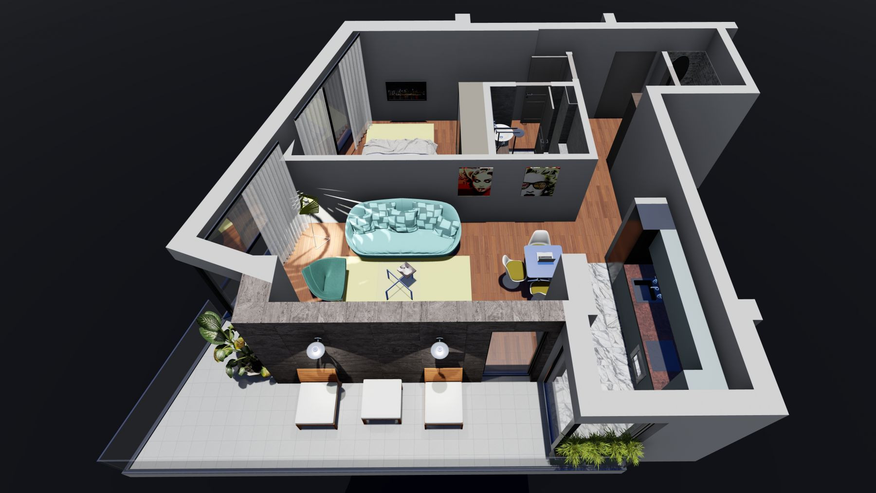 Unirii Fantani - Justitiei 57- 2 Camere cu terasa - Apartamente Smart Home 3