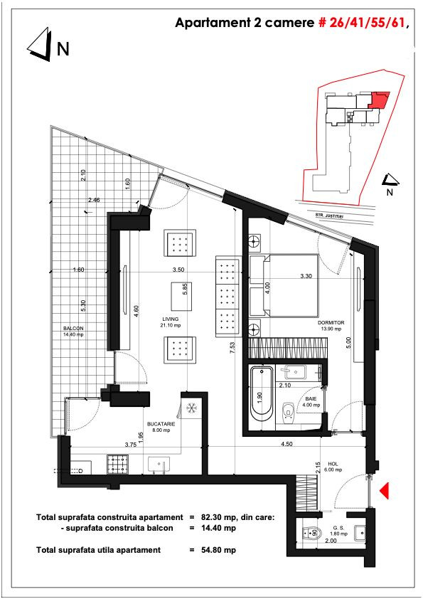 Unirii Fantani - Justitiei 57- 2 Camere cu terasa - Apartamente Smart Home 2