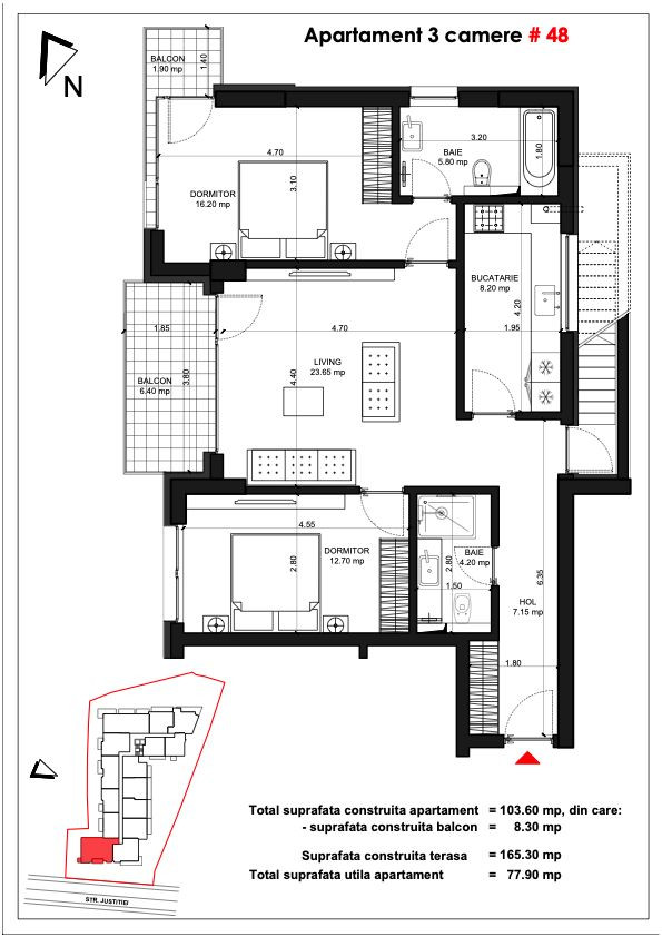 Unirii Fantani - str Justitiei 57 Apartament cu terasa 131mp - Finisaje Premium  5